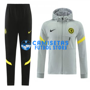 Chandal Chelsea 2021/2022 Con Capucha Gris Claro
