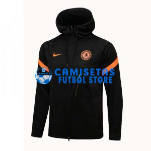 Chaqueta Chelsea FC 2021/2022 Con Capucha Negro/Naranja