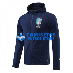 Chaqueta Italia 2022 Con Capucha Azul Marino