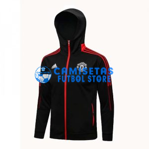 Chaqueta Manchester Unied 2021/2022 Con Capucha Negro/Rojo