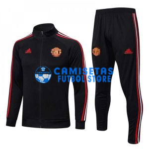 Chandal Manchester United 2022/2023 Negro con Rayas Largas