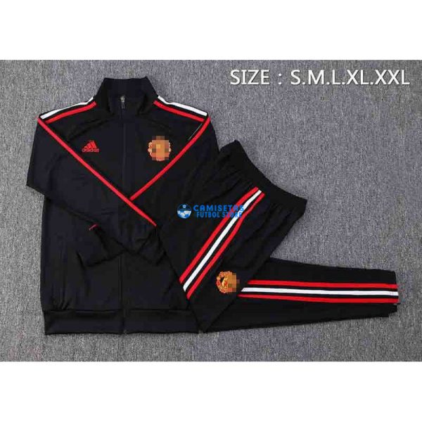 Chaqueta Manchester United 2022/2023 Negro con Rayas Largas - Imagen 4