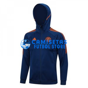 Chaqueta Manchester United 2023/2024 Con Capucha Azul Oscuro