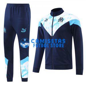 Chandal Olympique Marsella 2022/2023 Azul Oscuro/Blanco