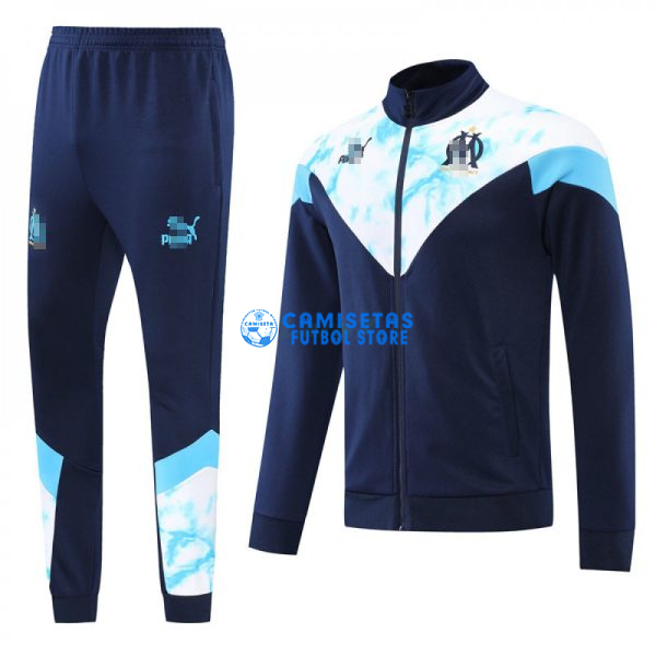 Chandal Olympique Marsella 2022/2023 Azul Oscuro/Blanco