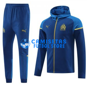 Chandal Olympique Marsella 2023/2024 Con Capucha Azul