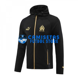 Chaqueta Olympique Marsella 2023/2024 Con Capucha Negro