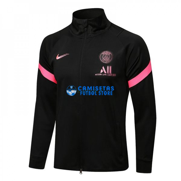 Chaqueta PSG 2021/2022 Cuello Alto Negro/Rosa