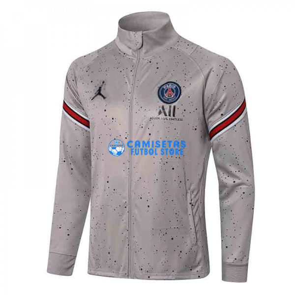 Chaqueta PSG 2021/2022 Jordan Cuello Alto Estampado Gris Claro