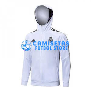 Chaqueta Real Madrid 2023/2024 Con Capucha Blanco