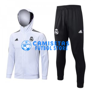 Chandal Real Madrid 2023/2024 Con Capucha Blanco