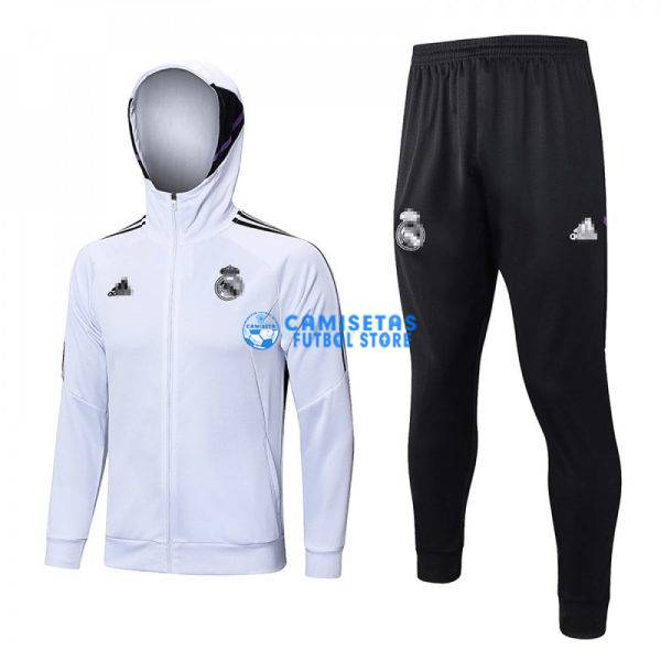 Chandal Real Madrid 2023/2024 Con Capucha Blanco