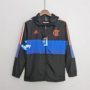 Cortavientos Flamengo 2022/2023 Con Capucha Negro/Azul