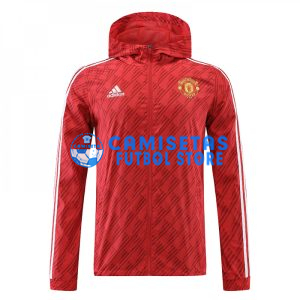 Cortavientos Manchester United 2022/2023 Con Capucha Rojo/Blanco