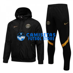 Cortavientos PSG 2021/2022 Con Capucha Kit Negro