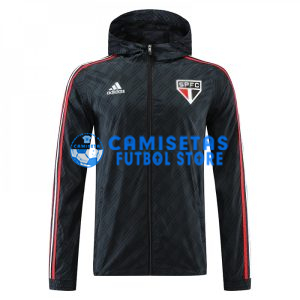 Cortavientos São Paulo 2022/2023 Con Capucha Negro/Rojo