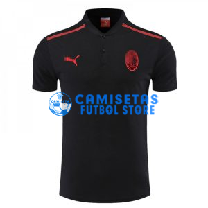 Polo AC Milan 2022/2023 Negro Marca Rojo