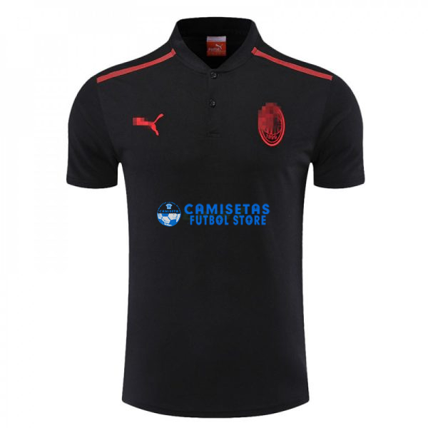 Polo AC Milan 2022/2023 Negro Marca Rojo