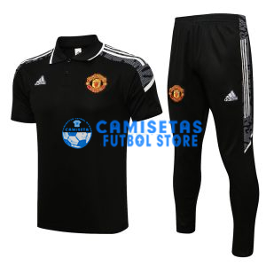 Polo Manchester United 2021/2022 Kit Negro/Blanco