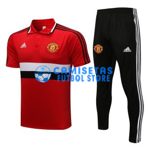 Polo Manchester United 2021/2022 Kit Rojo/Blanco/Negro