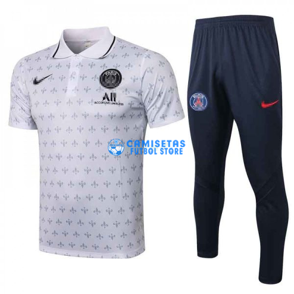 Polo PSG 2021-2022 Kit Letra Estampado Blanco