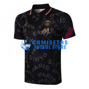 Polo PSG 2021/2022 Jordan Letra Estampado Negro