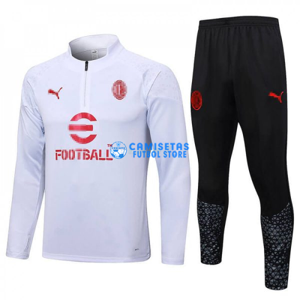 Sudadera de Entrenamiento AC Milan 2023/2024 Kit Blanco