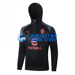 Sudadera de Entrenamiento AC Milan 2023/2024 Con Capucha Negro