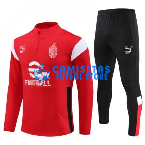 Sudadera de Entrenamiento AC Milan 2023/2024 Kit Rojo/Blanco