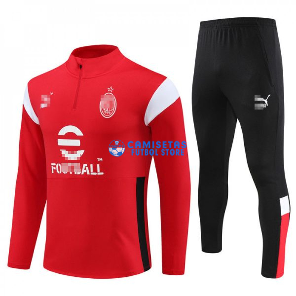 Sudadera de Entrenamiento AC Milan 2023/2024 Kit Rojo/Blanco