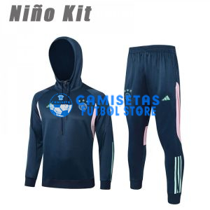 Sudadera de Entrenamiento Ajax de Ámsterdam 2023/2024 Con Capucha Niño Kit Azul Marino