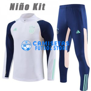 Sudadera de Entrenamiento Ajax de Ámsterdam 2023/2024 Niño Kit Blanco/Azul