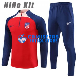 Sudadera de Entrenamiento Atlético de Madrid 2023/2024 Niño Kit Rojo/Azul Marino