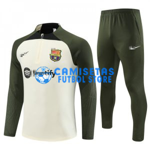 Sudadera de Entrenamiento Barcelona 2023/2024 Kit Beige/Verde