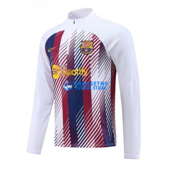 Sudadera de Entrenamiento Barcelona 2023/2024 Blanco/Azul/Rojo