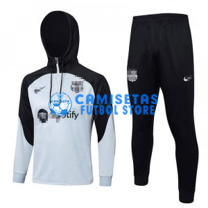 Sudadera de Entrenamiento Barcelona 2023/2024 Con Capucha Kit Gris/Negro