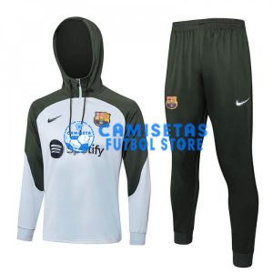 Sudadera de Entrenamiento Barcelona 2023/2024 Con Capucha Kit Gris/Verde