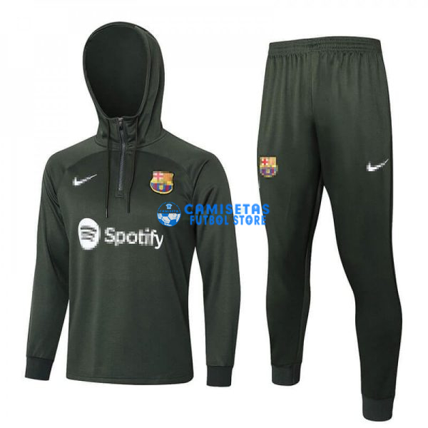 Sudadera de Entrenamiento Barcelona 2023/2024 Con Capucha Kit Verde Oscuro