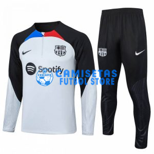 Sudadera de Entrenamiento Barcelona 2023/2024 Kit Gris Claro/Negro