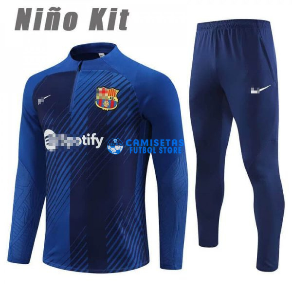 Sudadera de Entrenamiento Barcelona 2023/2024 Niño Kit Azul Real