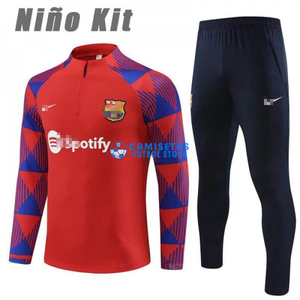 Sudadera de Entrenamiento Barcelona 2023/2024 Niño Kit Rojo/Azul