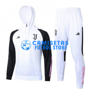 Sudadera de Entrenamiento Juventus 2023/2024 Con Capucha Kit Blanco/Negro