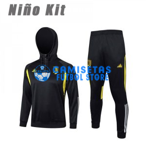 Sudadera de Entrenamiento Juventus 2023/2024 Con Capucha Niño Kit Negro