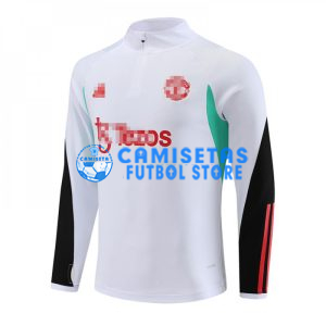 Sudadera de Entrenamiento Manchester United 2023/2024 Blanco/Verde