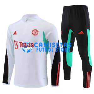 Sudadera de Entrenamiento Manchester United 2023/2024 Kit Blanco/Verde