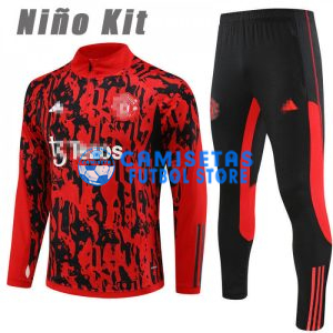 Sudadera de Entrenamiento Manchester United 2023/2024 Niño Kit Rojo/Negro