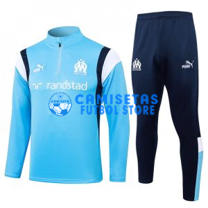 Sudadera de Entrenamiento Olympique Marsella 2023/2024 Kit Azul/Blanco