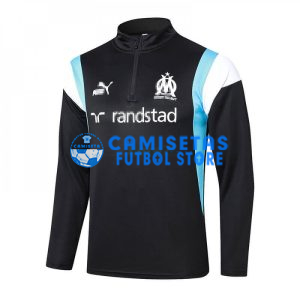 Sudadera de Entrenamiento Olympique Marsella 2023/2024 Negro/Azul/Blanco