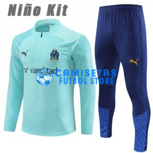 Sudadera de Entrenamiento Olympique Marsella 2023/2024 Niño Kit Azul Claro