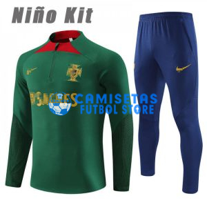 Sudadera de Entrenamiento Portugal 2023 Niño Kit Verde